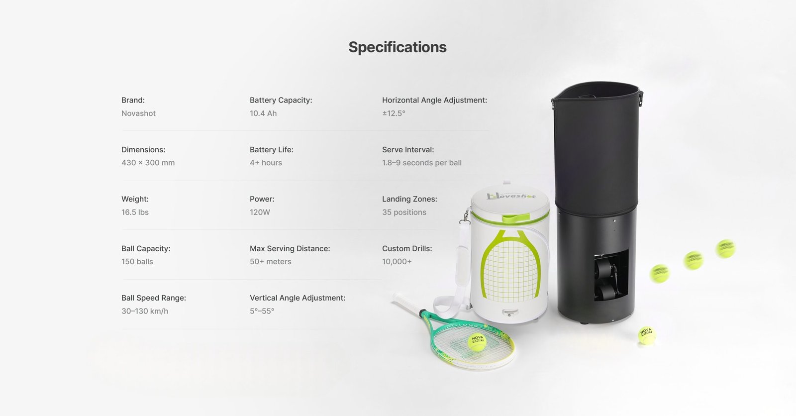 novashot T1 Pro specification